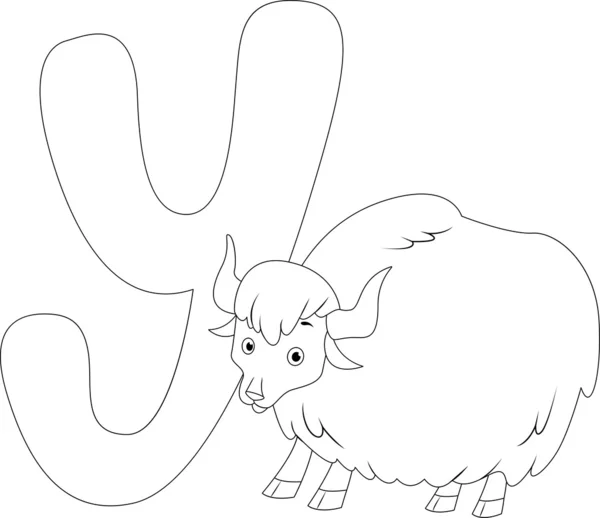 Coloring Page Yak — Stock Photo, Image