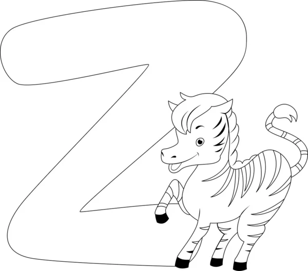Coloring Page Zebra — Stock Photo, Image