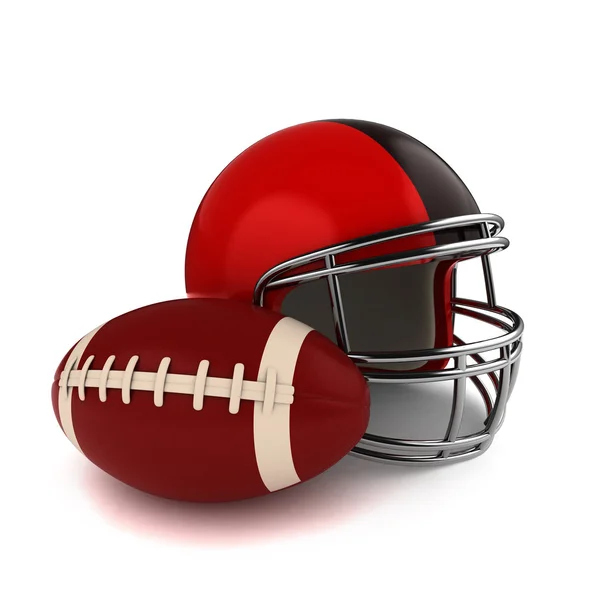 Footbal and Football Helmet — Stock Photo, Image