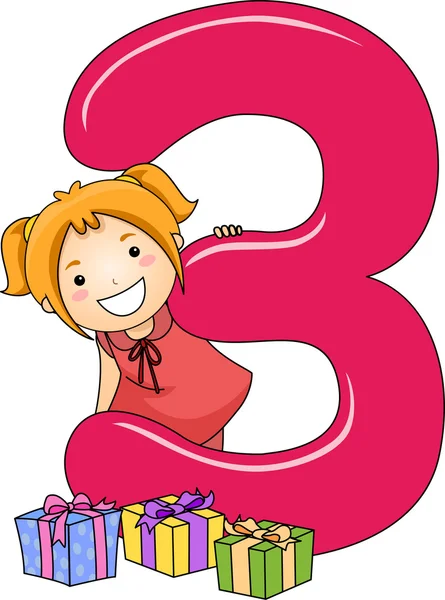 Number Kid 3 — Stock Photo, Image