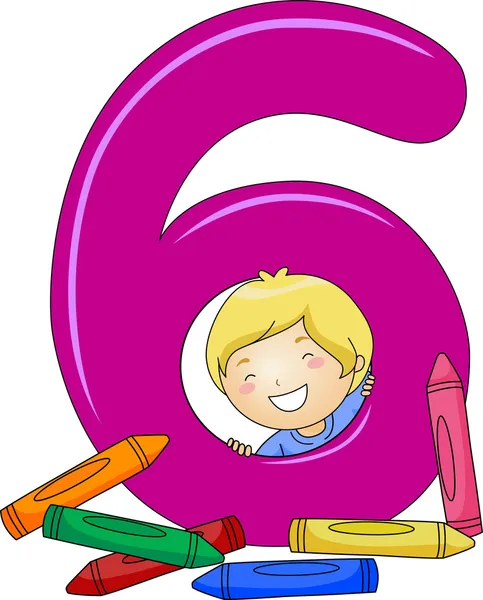 Número niño 6 — Foto de Stock
