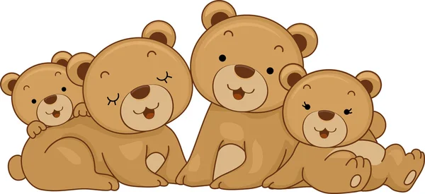 Medvědí rodina — Stock fotografie