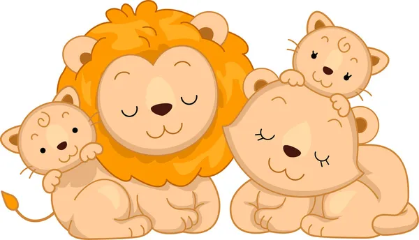 Lion Family — Stock Photo, Image