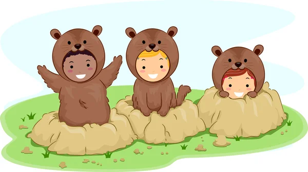Crianças da marmota — Fotografia de Stock