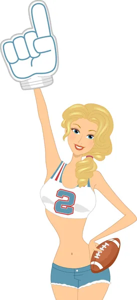 Piłka nożna cheerleader — Zdjęcie stockowe