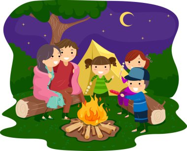 Family Bonfire clipart