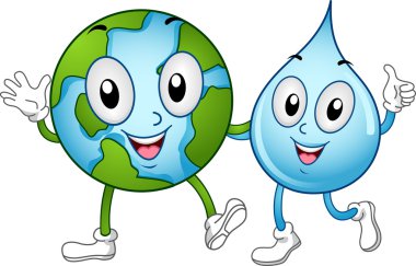 World and Water Mascots clipart