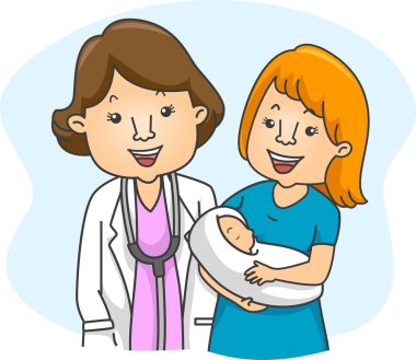 Doctor and New Mother clipart