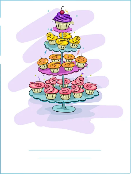 Cartão de cupcake — Fotografia de Stock