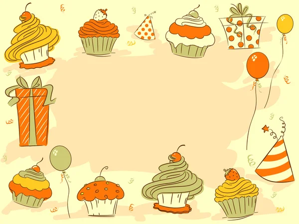 Cupcakes sfondo — Foto Stock