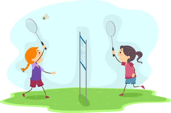 Badminton dívky — Stock fotografie