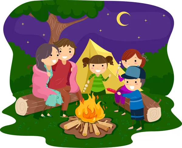 Family Bonfire — Stock Photo, Image
