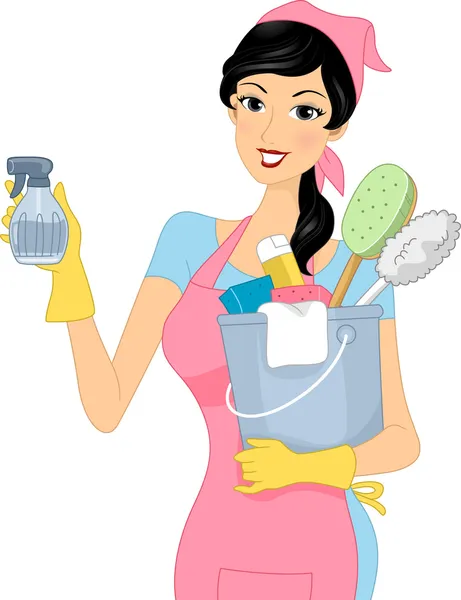 Menina de limpeza — Fotografia de Stock
