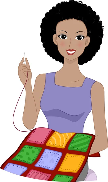 Quilting Girl — Stock Photo, Image