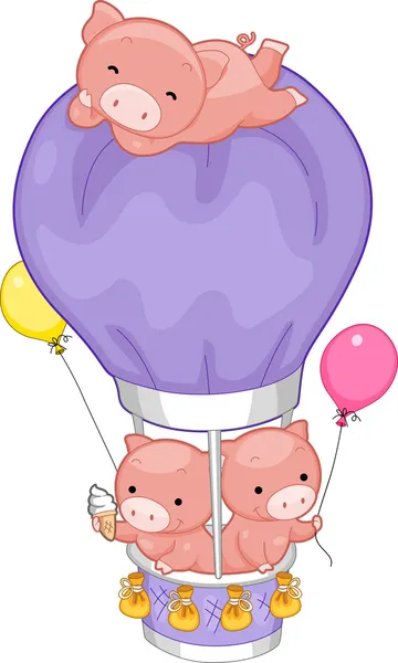 Varkens hete luchtballon — Stockfoto