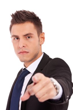 Young business man acusing clipart