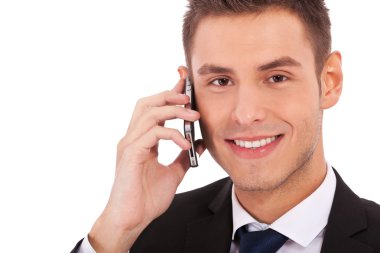 Business man making a phone call clipart