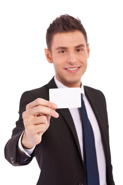 Hombre de negocios mostrar tarjeta — Foto de Stock