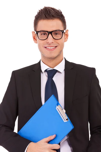 Business man with a clipboard — Stock Photo, Image