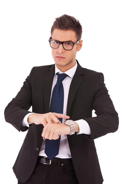 Business man showing you that you are late — Stock Photo, Image
