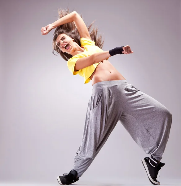 Dancer screaming in a beautiful dance move — Stock Photo, Image