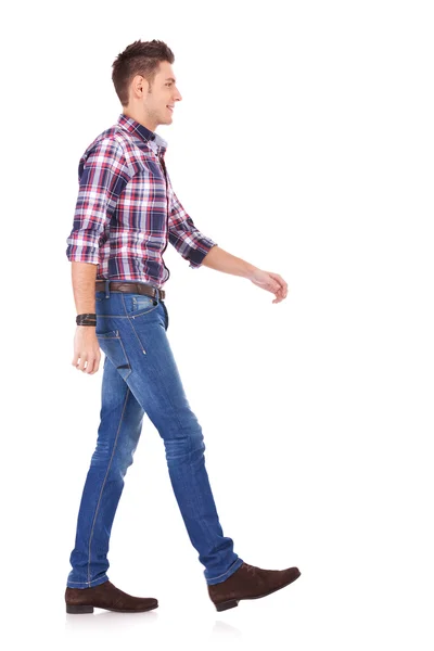 Kant van een lopen jonge man — Stockfoto