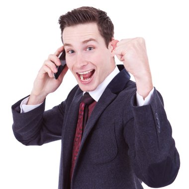 Winner on the phone clipart