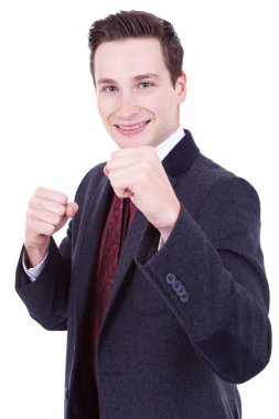 Business man ready for a fight clipart