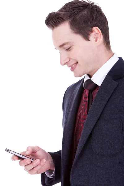 Hombre de negocios leyendo un SMS —  Fotos de Stock
