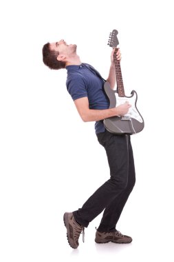 Passionate guitarist clipart