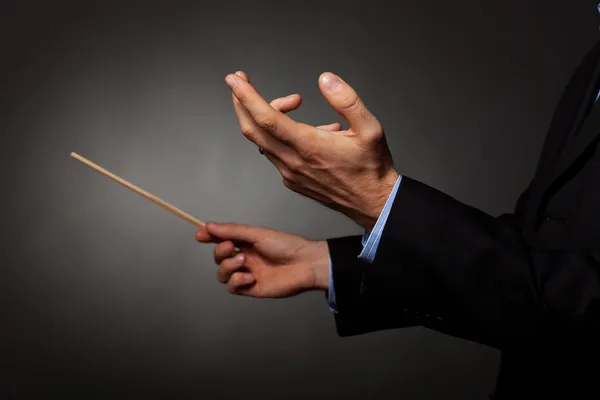 Male music conductor directing — Stock Photo, Image