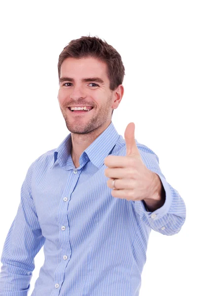 Handsome young man with ok gesture Stock Photo