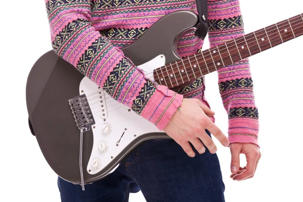 Closeup of a rock and roll guitarist — Stock Photo, Image