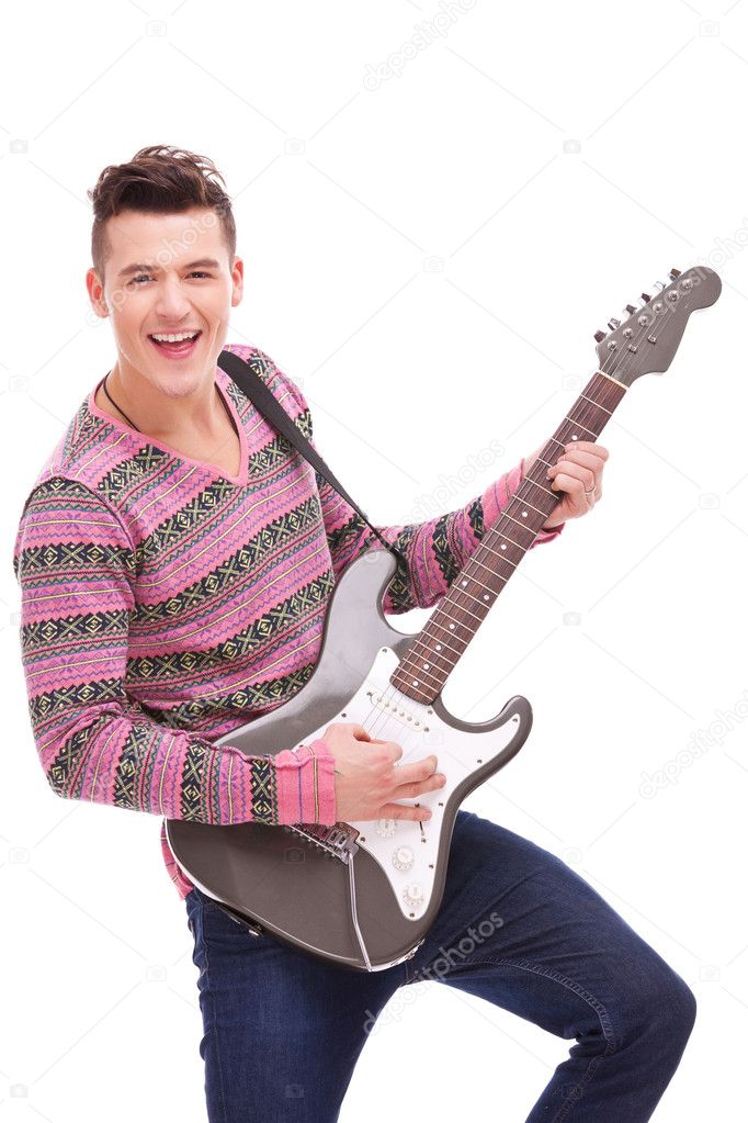 Rock Star With An Electric Guitar — Stock Photo © Feedough 8990792