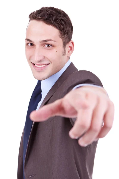 Бізнесмен вказує пальцем на вас — стокове фото