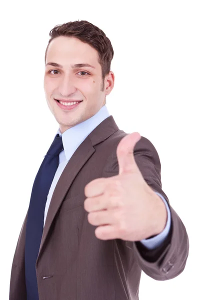 Homem de negócios indo polegares para cima — Fotografia de Stock