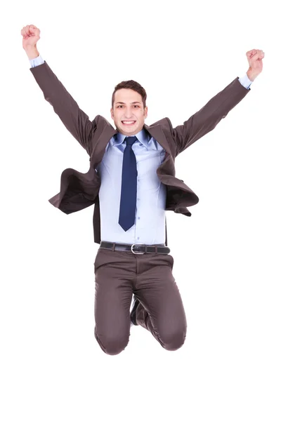 Hombre de negocios saltando en el aire — Foto de Stock