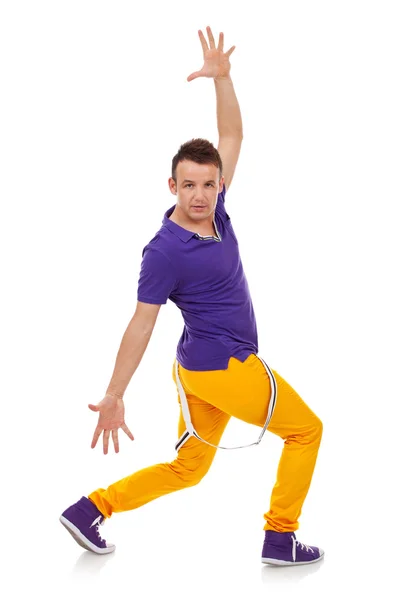 Hip hop dancer isolated over white — Stock Photo, Image