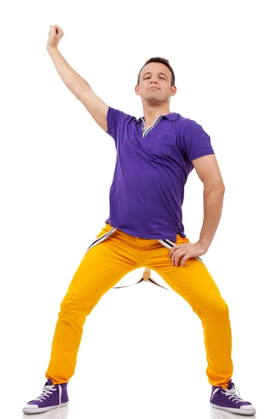 Young man in a dance pose — Stock Photo, Image