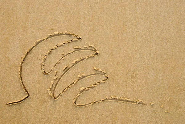 Wellen auf Sand gezeichnet — Stockfoto