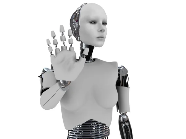 Robot woman stopping you. — Stock Photo, Image