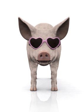 Cool piglet wearing sunglasses. clipart