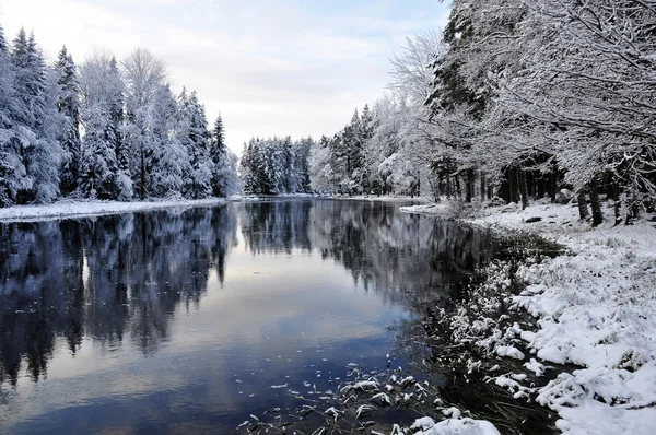stock image Scenic river in winter