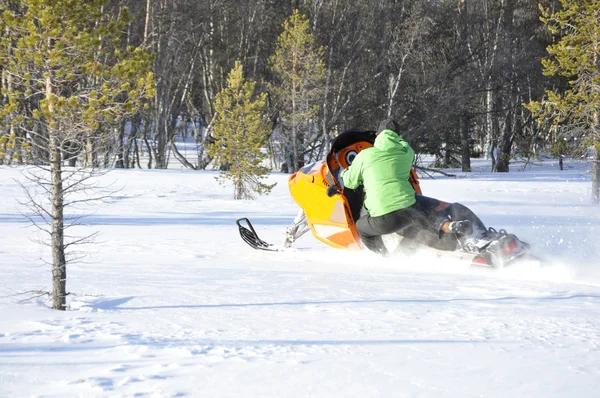 Snowmobile rider — Stock Photo, Image