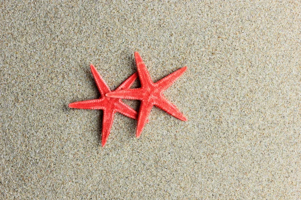 Vörös csillag a homokba — Stock Fotó