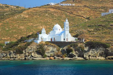 Greek island classic church cyclades clipart