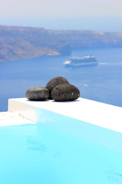 Santorini görünümü - Yunanistan (Firostefani)