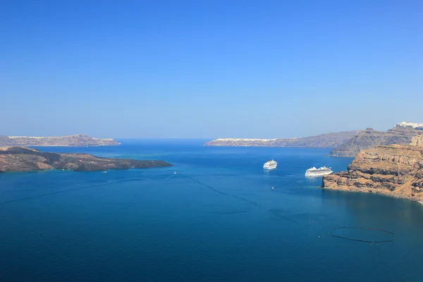 Weergave van Santorini (Griekenland) - reizen achtergrond — Stockfoto