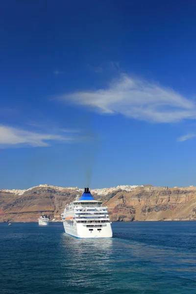 Santorini profili (Yunanistan) - arka plan seyahat — Stok fotoğraf