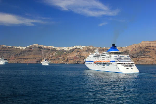 Santorini view (Greece) - travel background — Stock Photo, Image
